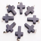 Sand Stone Cross Beads Charms Pendants Necklace Jewelry for Women