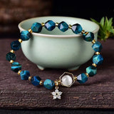 Tiger Eye Stone Single Circle Bracelet 8MM Hand String Women