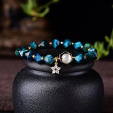 Tiger Eye Stone Single Circle Bracelet 8MM Hand String Women