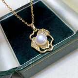 Natural Camellia 7-8mm Pearl Pendant Necklace by Female Minority