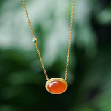 Carnelian Turquoise Egg Face Necklace Oval Pendant Silver Jewelry Gift