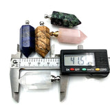 Carved Gemstone Perfume Bottle Pendant with Turquoise Silver Plating