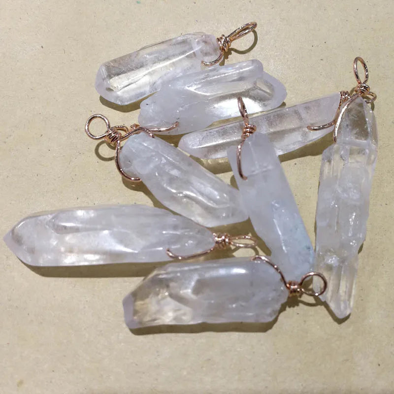 Chakra Drusys Stone Quartz Pendant Raw Ore Crystal Column Point