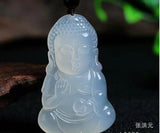 Chalcedony & Jade Pendant, Baby Agate Buddha, Couple Agate Buddha Pendant