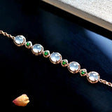 Natural Chalcedony Egg Noodle Charm Bracelet Retro Fairy Silver Jewelry