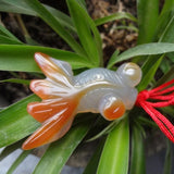 Natural Chalcedony Fish Pendant Necklace Gift