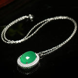 Chalcedony Safety Pendant Necklace with Ice Egg Noodles Clavicle Chain