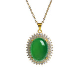 Chalcedony Safety Pendant Necklace with Ice Egg Noodles Clavicle Chain