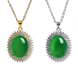 Chalcedony Safety Pendant Necklace with Ice Egg Noodles Clavicle Chain