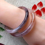 Natural Chalcedony Jade Bangle Round Bar Real Jade Violet Bangle