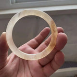 Natural Chalcedony Jade Bangle Round Bar Real Jade Violet Bangle