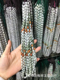 Hand-Carved Chalcedony Jadeite Beads Lanyard Necklace Retro Women Men