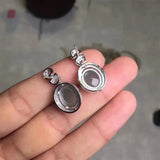 Chalcedony Oval Diamond Earrings Light Charm Silver Jewelry