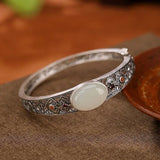 Chalcedony Clouds Bracelet Red Crystal Chinese Charm Jewelry