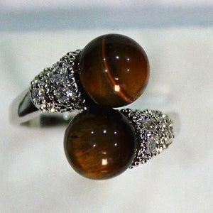 8mm Tiger Eye Stone Ring Women Gift Size 6 7 8 9