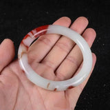 Chicken Blood Stone Round Bracelet Women's Silk Jade Bangle