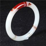 Chicken Blood Stone Round Bracelet Women's Silk Jade Bangle