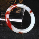 Chicken Blood Stone Round Bracelet Women's Silk Jade Bangle