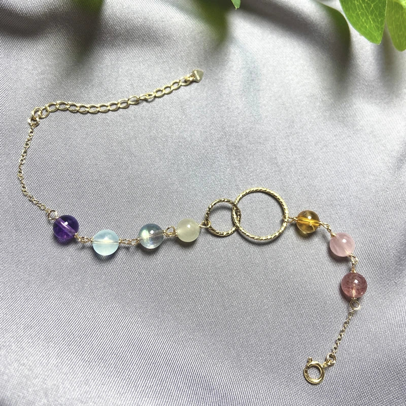 Citrine/Amethyst/Aquamarine/MoonStone/Strawberry Crystal Bracelets