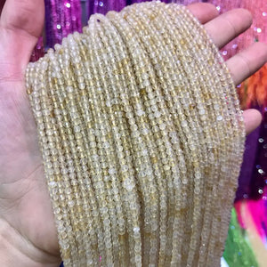 Natural Citrine Faceted Loose Beads 2-3mm Semi-finished Crystal Small Code Beads