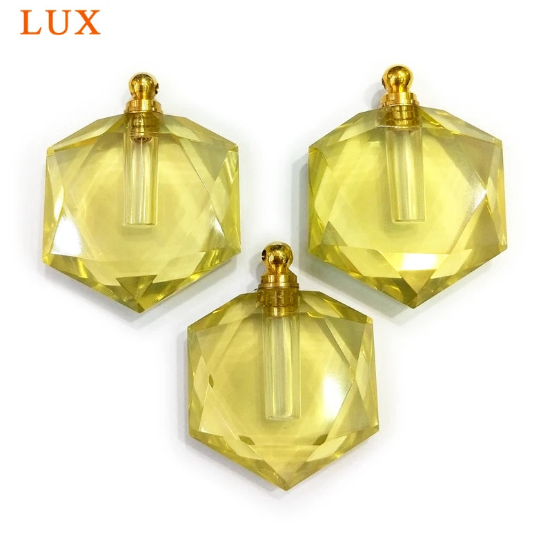 Natural Citrine Star Perfume Bottle Yellow Gemstone Pendant