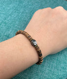 Coconut Beads Bracelet, Turquoise or Hematite, Men's and Women's