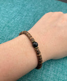 Coconut Beads Bracelet, Turquoise or Hematite, Men's and Women's