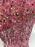 Natural Tourmaline 4mm Pointed Beads Cut Gem Jewelry Semi-Finished Beads DIY