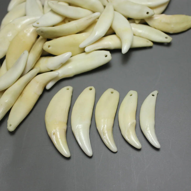 Natural Bone Bead Pendant for Jewelry Making Accessory DIY Perforated