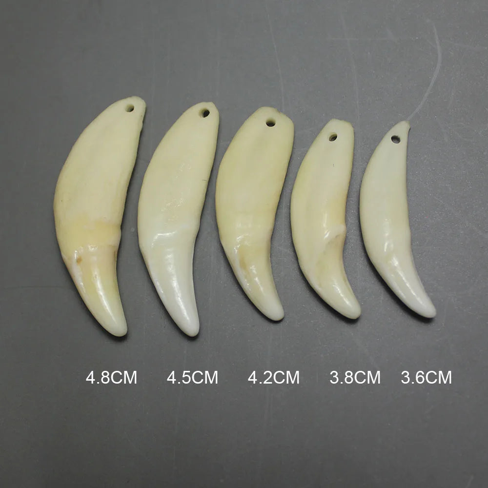 Natural Bone Bead Pendant for Jewelry Making Accessory DIY Perforated