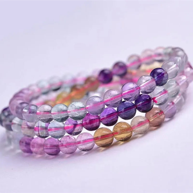 Fluorite Beads Bracelets Healing Stone Charm Fluorite Jaspers
