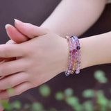 Fluorite Beads Bracelets Healing Stone Charm Fluorite Jaspers