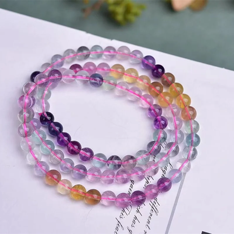 Fluorite Beads Bracelets Healing Stone Charm Fluorite Jaspers
