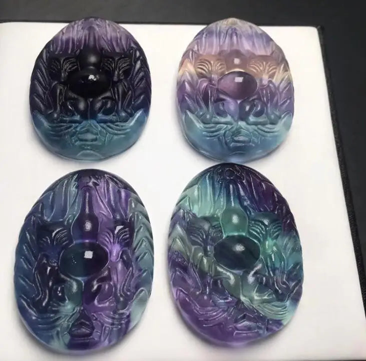 Fluorite Fox Pendant Nine-Tailed Fox Necklace