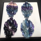 Fluorite Fox Pendant Nine-Tailed Fox Necklace