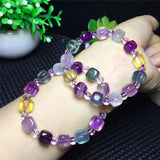Fluorite Cube Sugar Bead Bracelet - Healing Chakra Jewelry