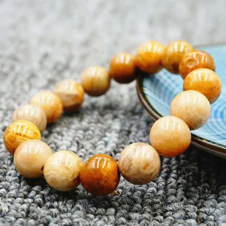 Coral Jade Bead Bracelet Chrysanthemum Stone Hand String