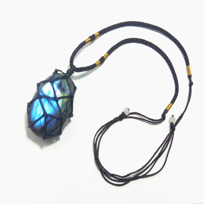 Labradorite Moonstone Sunstone Pendant Divination Necklace