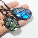Labradorite Moonstone Sunstone Pendant Divination Necklace