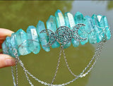 Natural Crystal Multicolored Wicca Witch Crown Headband Tiara Hair Accessories