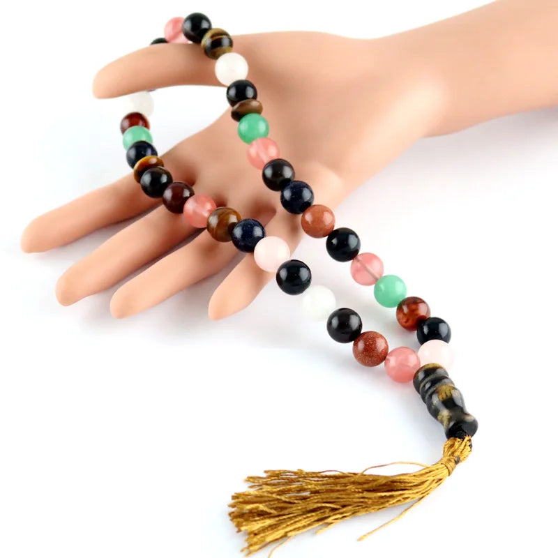Crystal Beads Bracelet Muslim Tasbih Allah Tassel Pendant