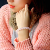 10mm Hibiscus Crystal Bracelet, Natural Powder Crystal Hand String