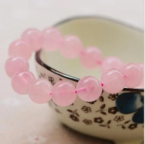10mm Hibiscus Crystal Bracelet, Natural Powder Crystal Hand String