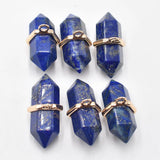 Crystal Quartz Pillar Chakra Charms Pendants 6pcs