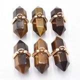 Crystal Quartz Pillar Chakra Charms Pendants 6pcs