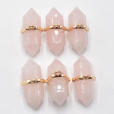 Crystal Quartz Pillar Chakra Charms Pendants 6pcs