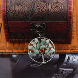 Crystal Rubble Life Tree Fortune Tree Pendant