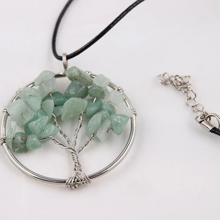 Crystal Rubble Life Tree Fortune Tree Pendant