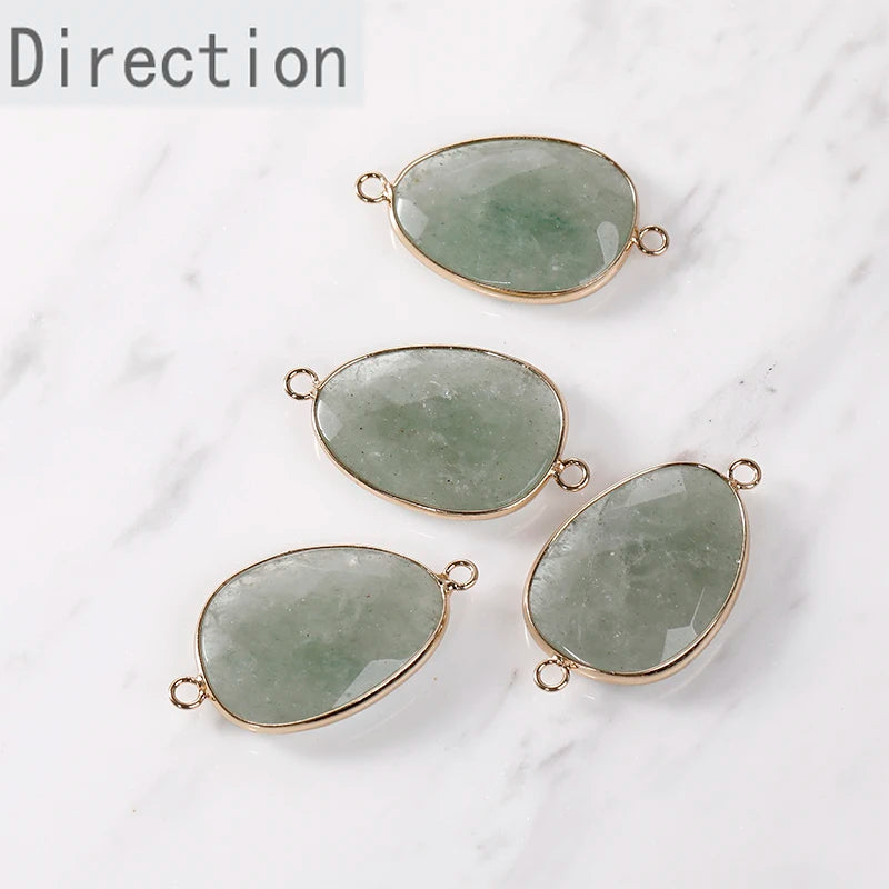 Crystal Semi-Precious Stones Double Hanging Pendant DIY Material