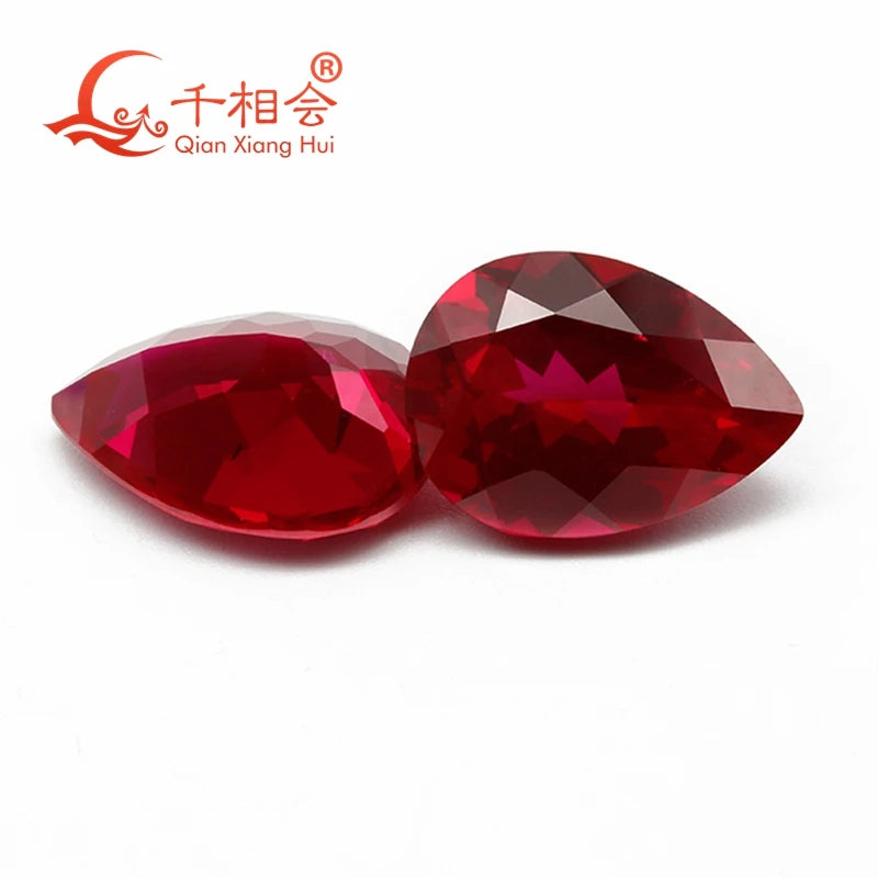 5# Red Corundum Pear Shape Loose Gem Stone